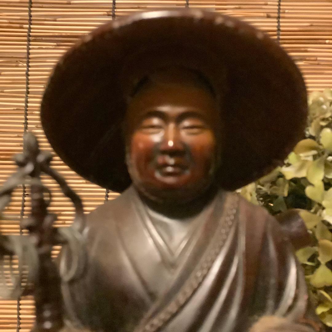 明治期「遍照金剛・弘法大師空海像」高野山金剛峯寺・高野山奥之院・アンチモニー金属