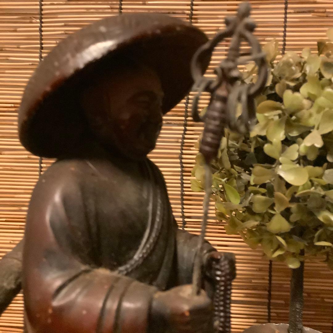 明治期「遍照金剛・弘法大師空海像」高野山金剛峯寺・高野山奥之院・アンチモニー金属