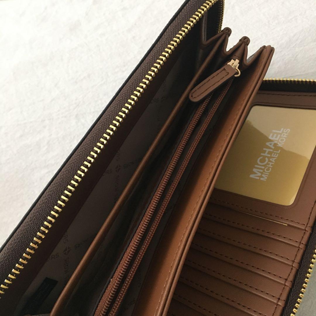 マイケルコース レディース 長財布 ブラウン シグネチャー