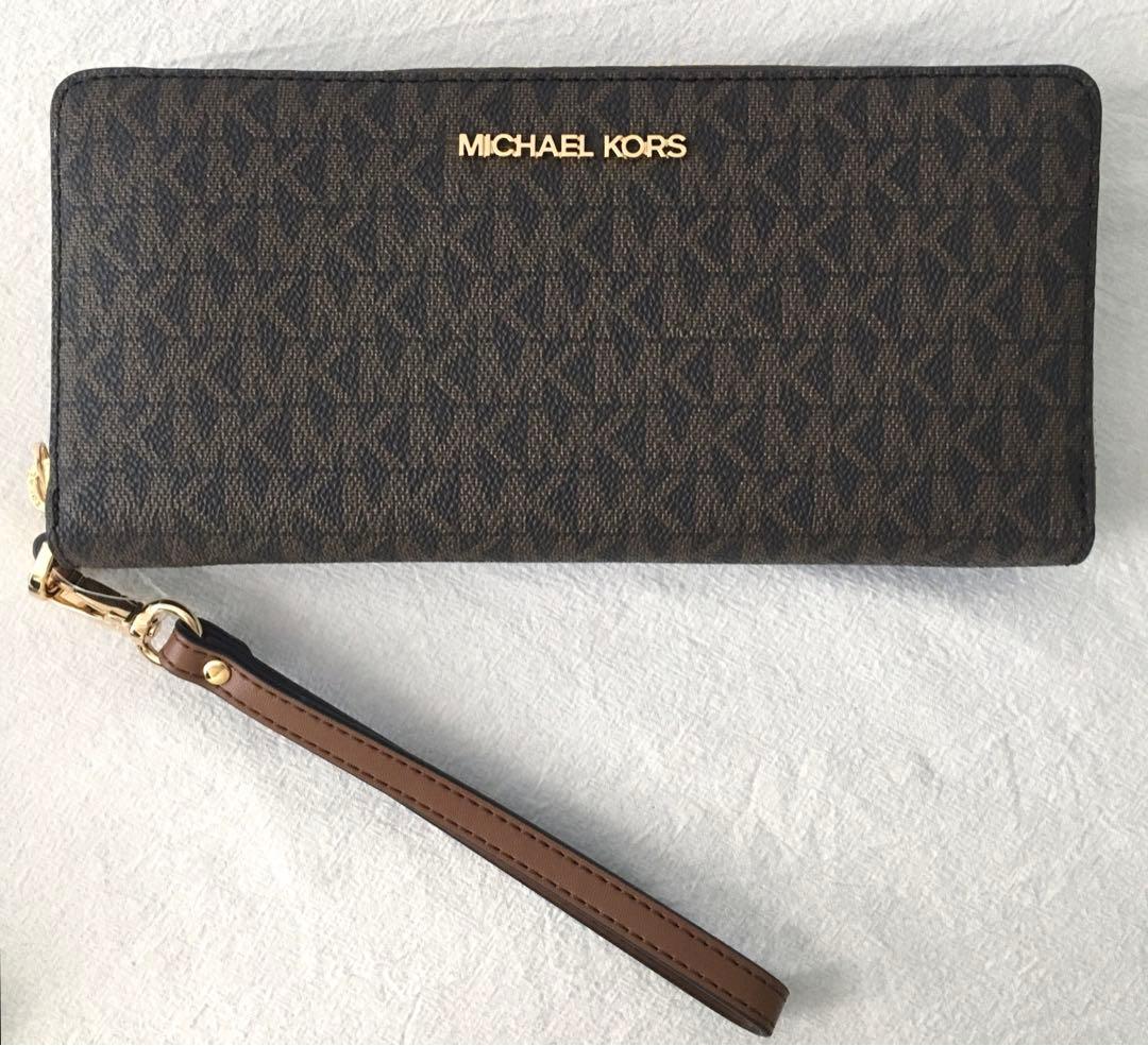 マイケルコース レディース 長財布 ブラウン シグネチャー