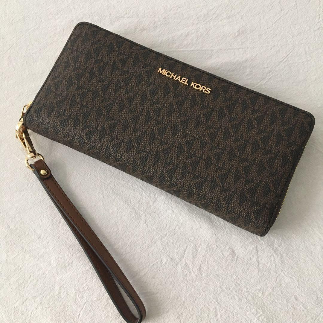 マイケルコース レディース 長財布 ブラウン シグネチャー