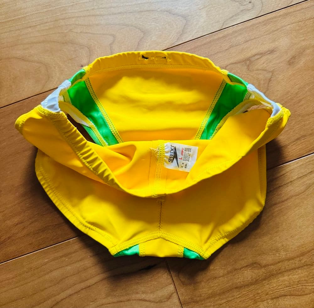 美品】SPEEDO RQ632 イエロー×グリーン ライフセーバー 競パン - メルカリ