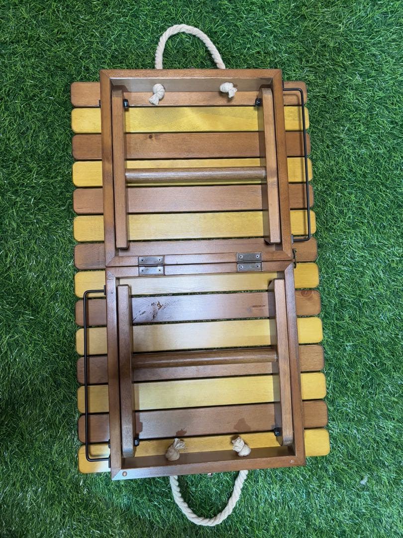 木製折りたたみアウトドアサイドテーブル【カラー:ウォルナット/ライト