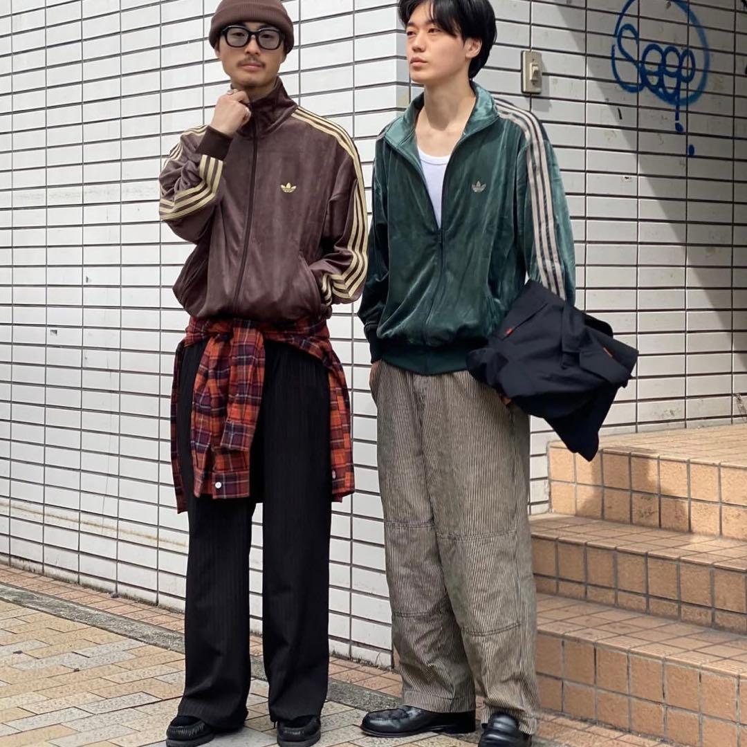 新品XL⭐️adidas ファイヤーバード ベロア トラックトップ グリーン