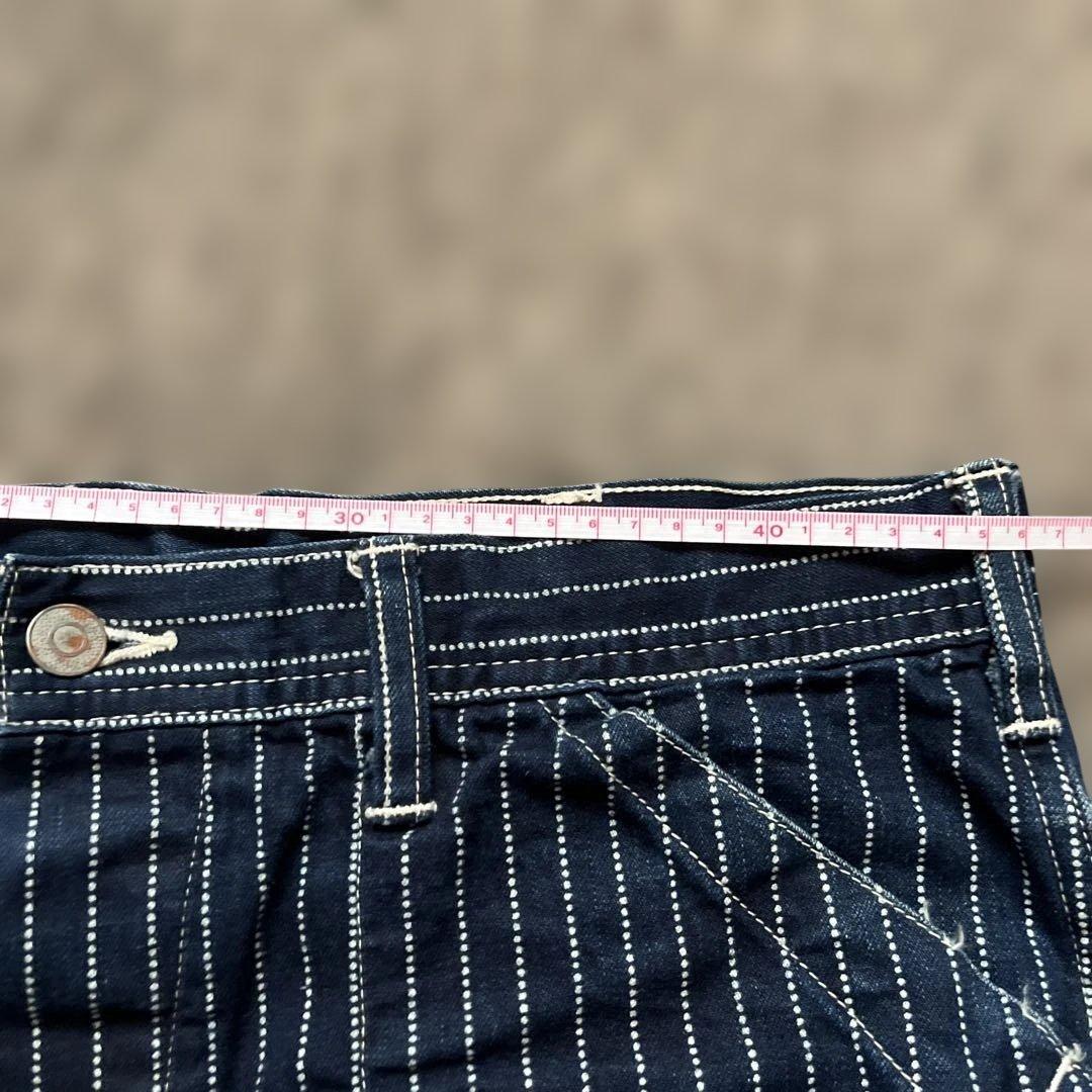 シュガーケーンストライプ デニムワークパンツ ウォバッシュ 【W36】