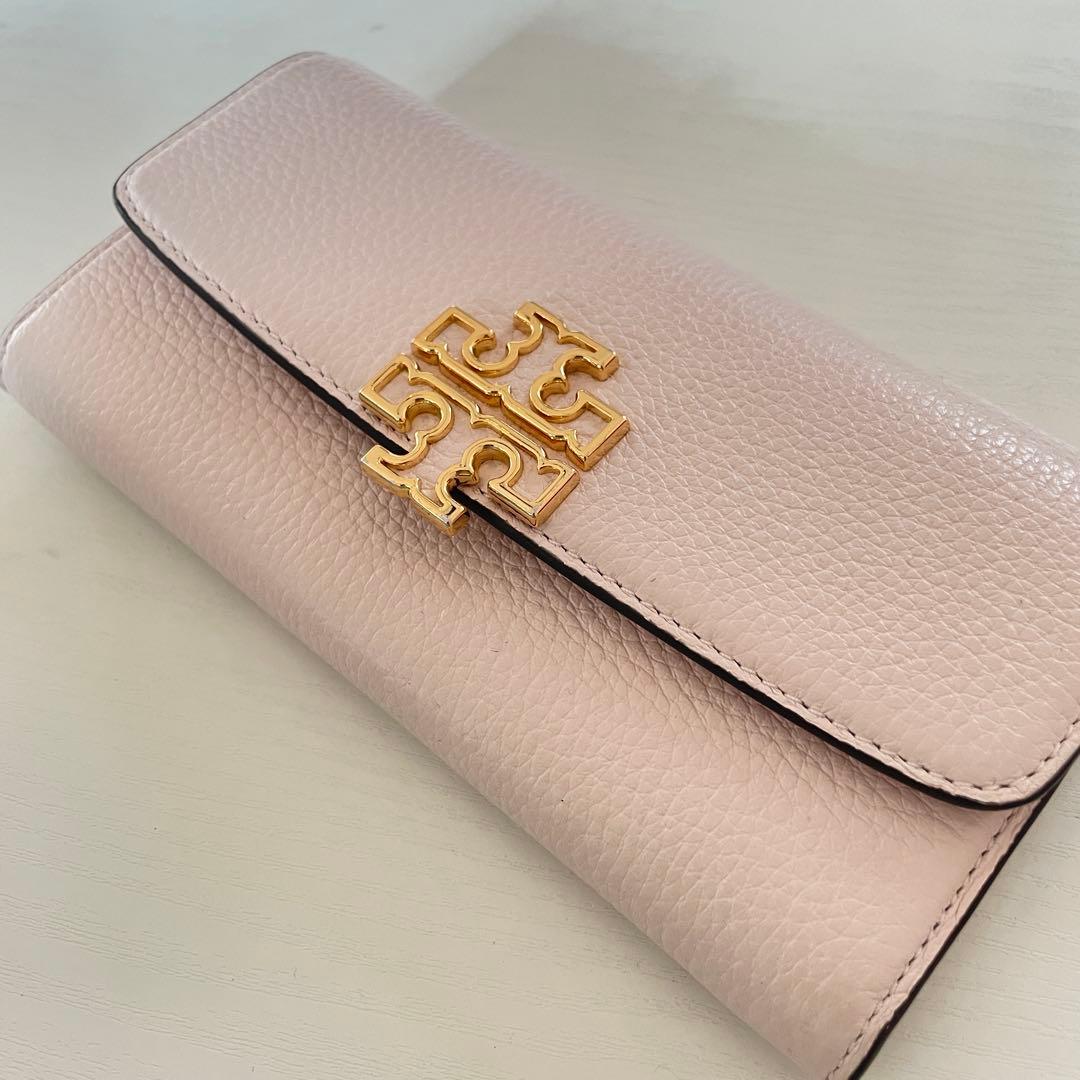 Tory Burchトリーバーチ長財布 ピンク レザーエンベロープウォレット