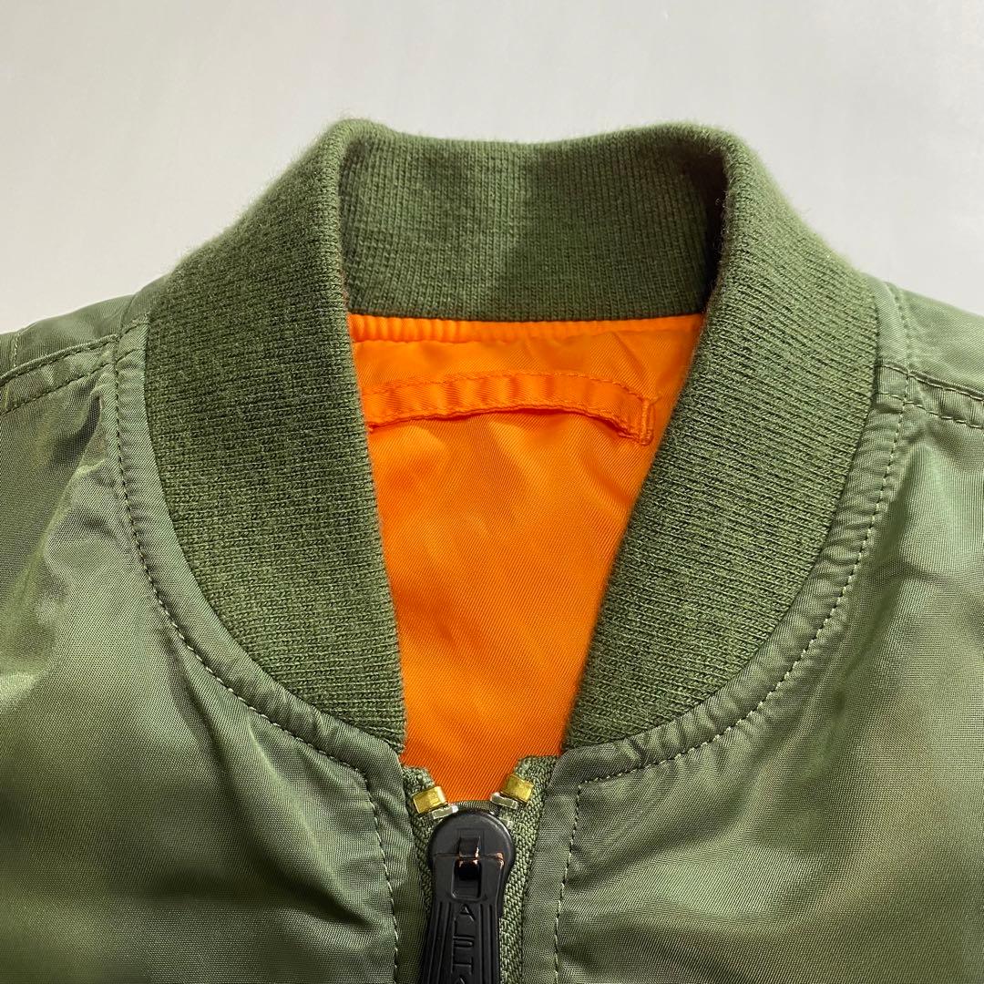 ALPHA アルファ MA-1 フライトジャケット セージ カーキ 短丈 タイト