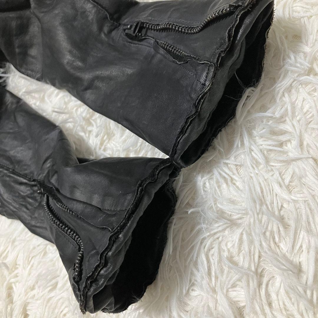 希少✨美品✨シシ sisii 牛革 カウレザージャケット 黒 シングルライダース