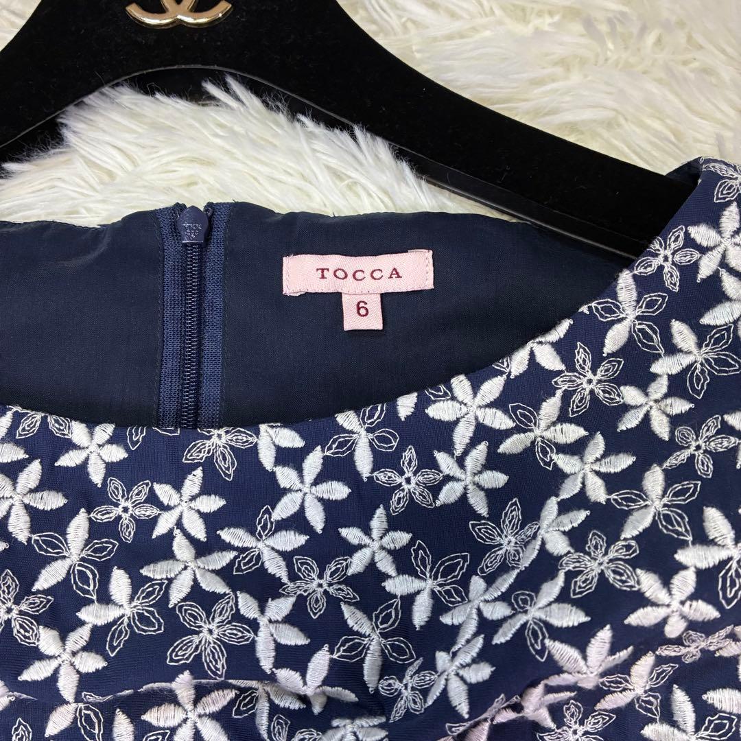 トッカ ワンピース Aライン MELLOW メロウ 刺繍 ネイビー ネイビー 6