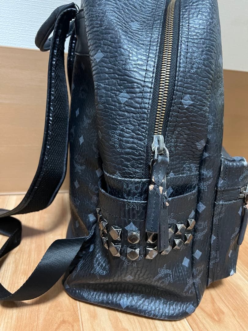 MCM ブラックレザーリュック P2850 ラージサイズ 正規品