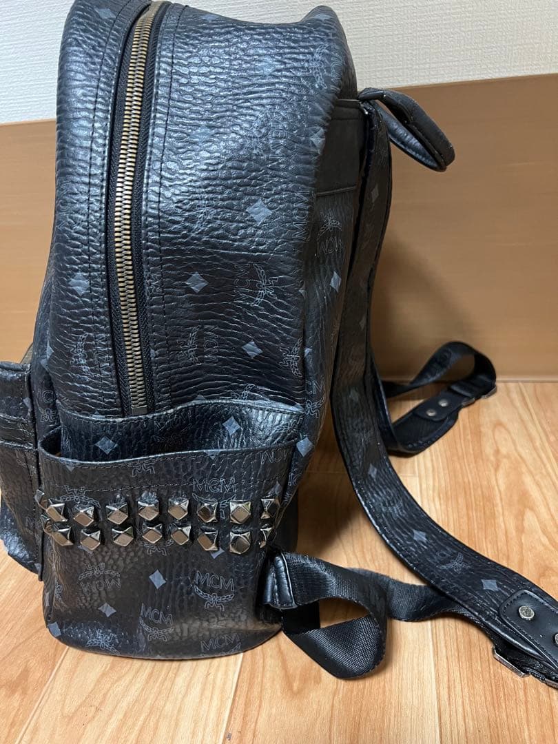MCM ブラックレザーリュック P2850 ラージサイズ 正規品