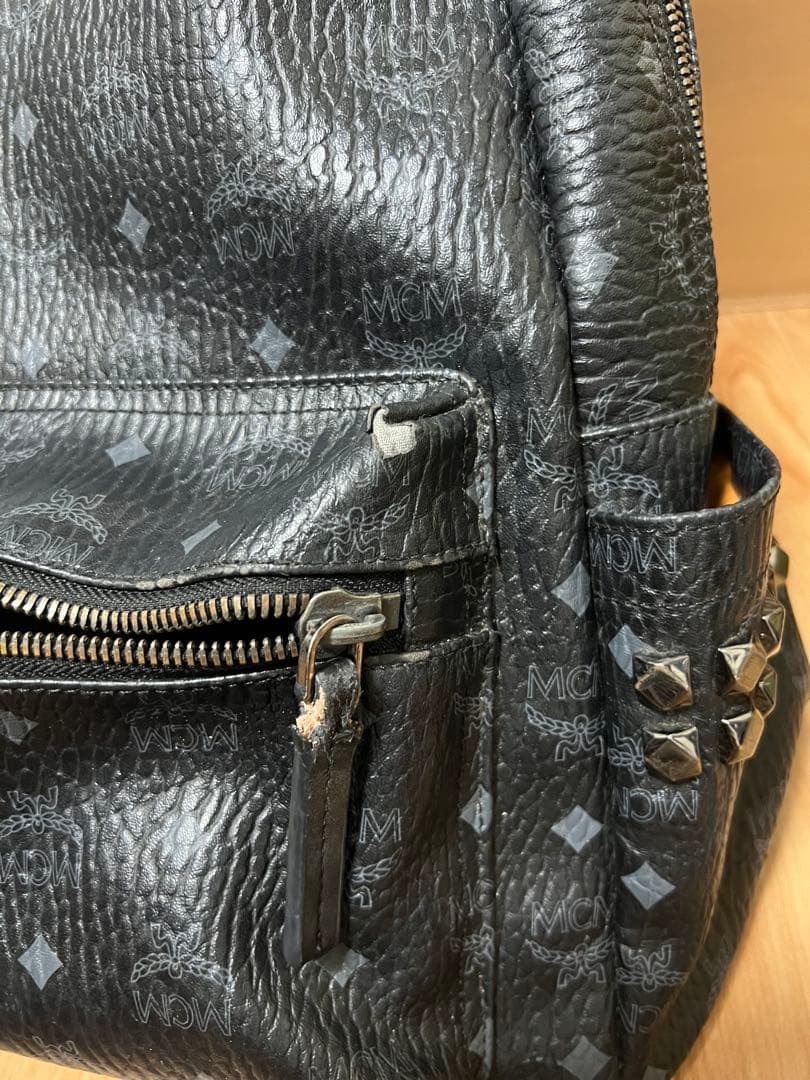 MCM ブラックレザーリュック P2850 ラージサイズ 正規品