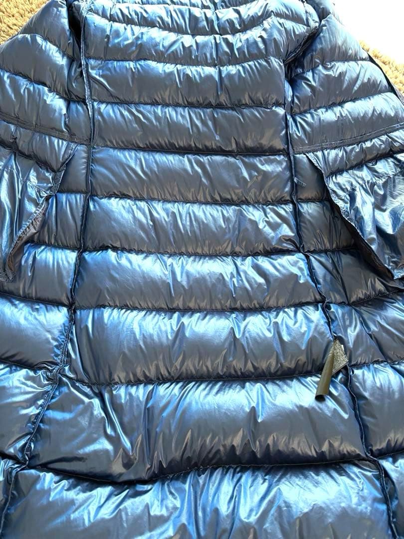 【美品】★ ユニクロ +J ダウンコート ロング丈 M ネイビー/収納袋付き