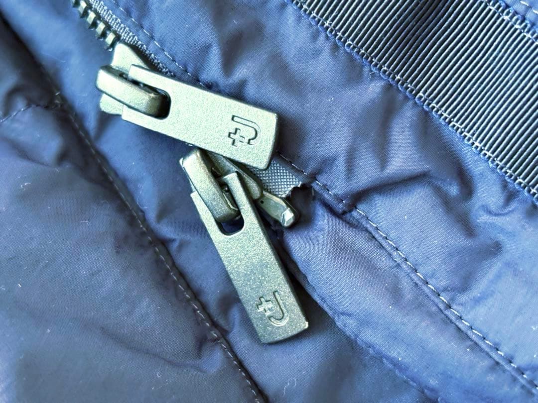 【美品】★ ユニクロ +J ダウンコート ロング丈 M ネイビー/収納袋付き