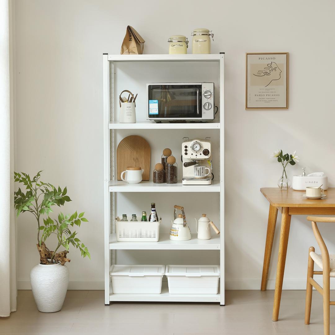 新作発表タイムセール中！スチール製可動ラック　分割可能　収納ラック　WHITE