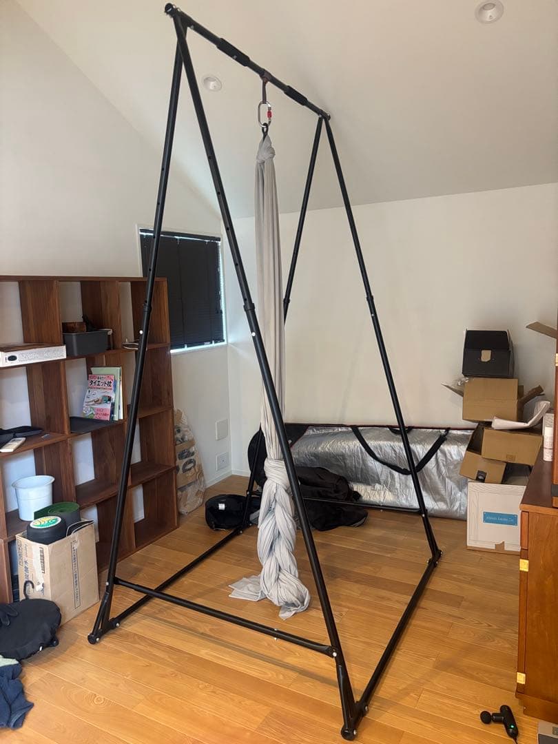 エアリアルヨガスタンド★空中ヨガスタンド★折り畳み式 ブラック