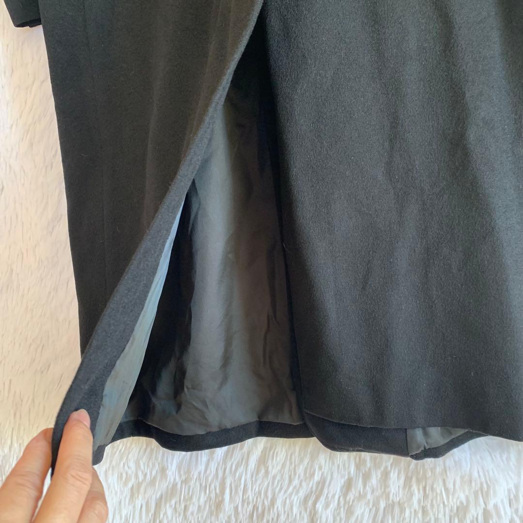 カシミヤ ダブルブレストコート L ブラック メンズ 日本製 紳士 通勤 上品