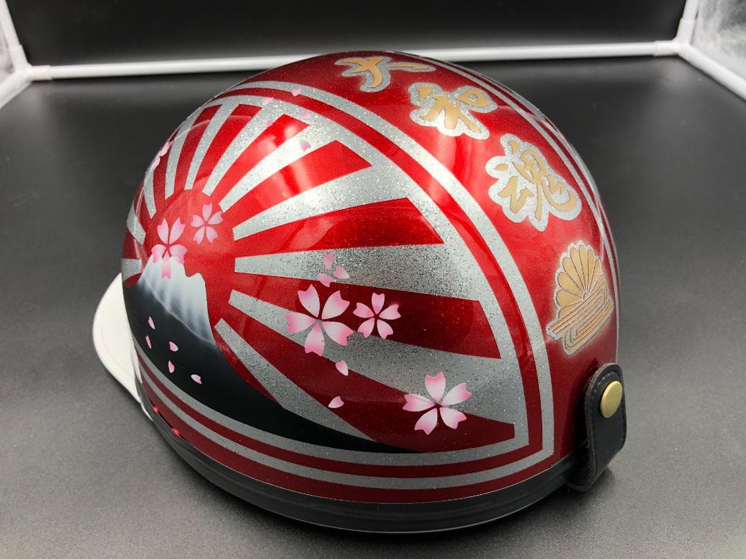 コルク半　カスタム　富士日章　三つボタン　キャンデイレッド　ラメ　桜　高級クリヤ