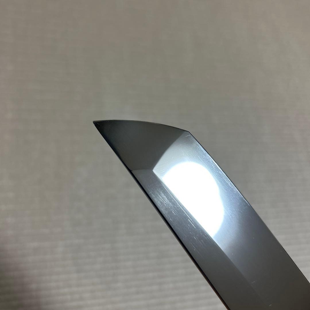 鏡面　尺三　先丸　柳刃　包丁　和包丁　本焼　V金10号　黒檀黒水牛八角柄　鬼反り