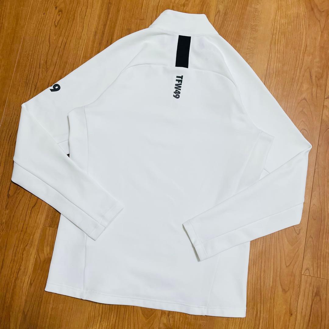 TFW49 ハーフジップ　ロングスリーブ　M ホワイト　ゴルフ
