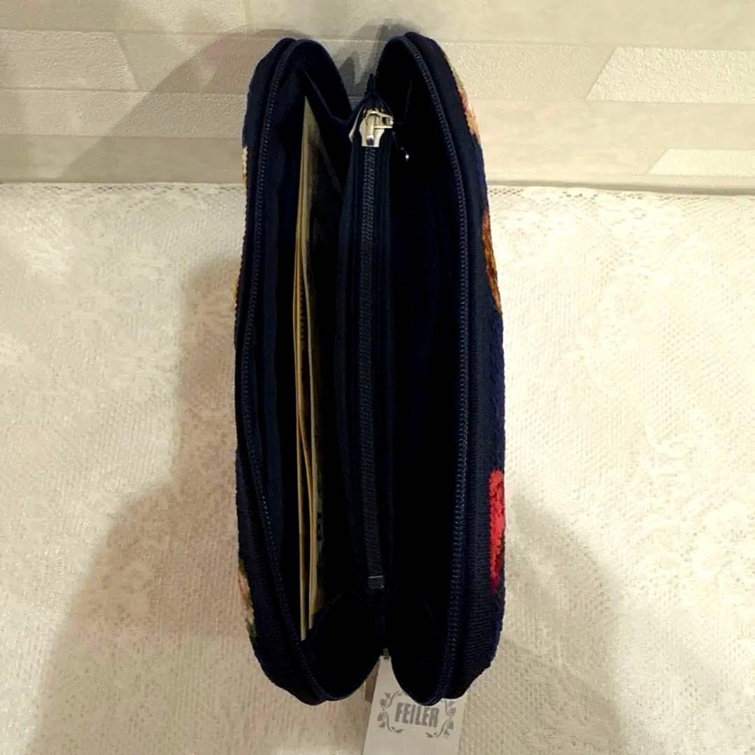 新品・未使用】フェイラー ハッピーモーメント ネイビー 便利 ポーチ