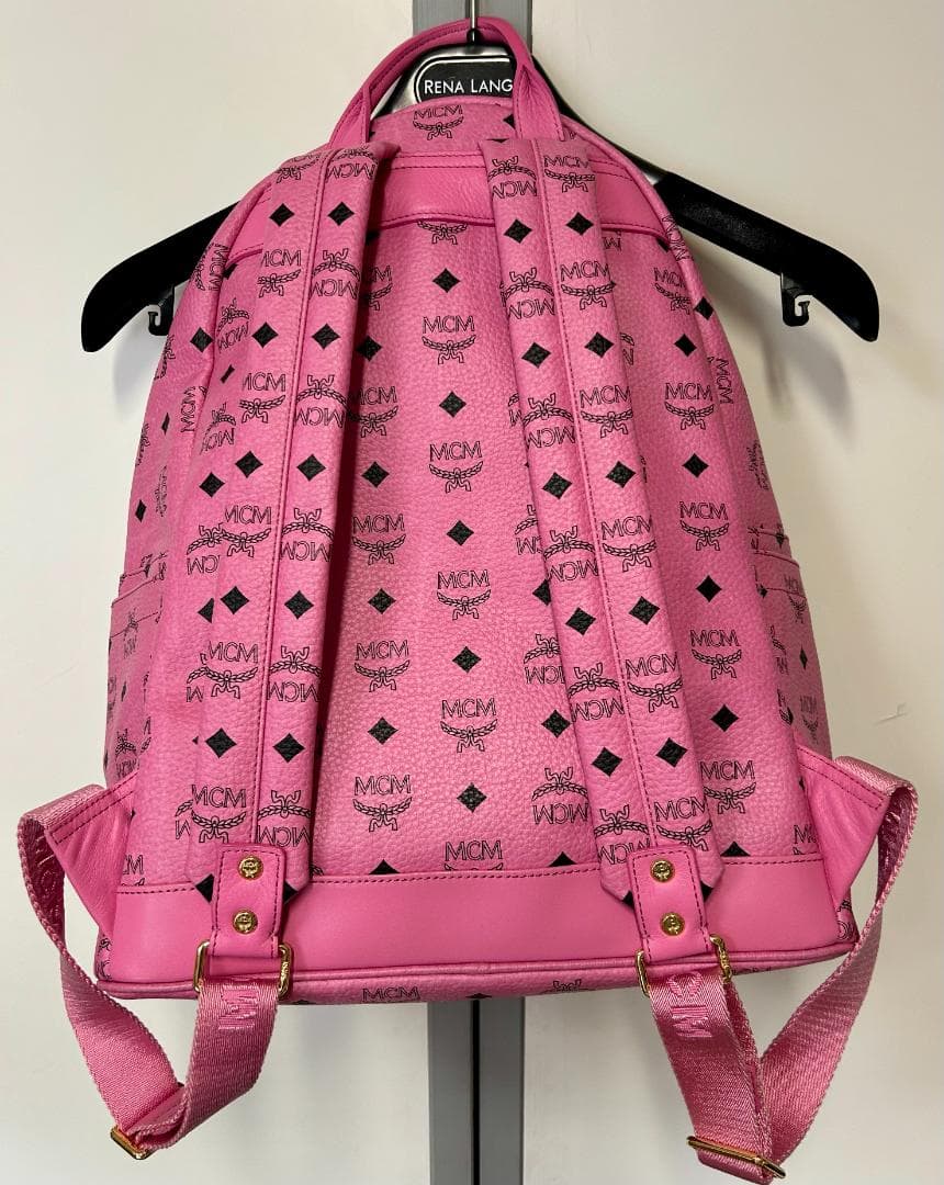 【美品】MCM ピンクロゴリュック
