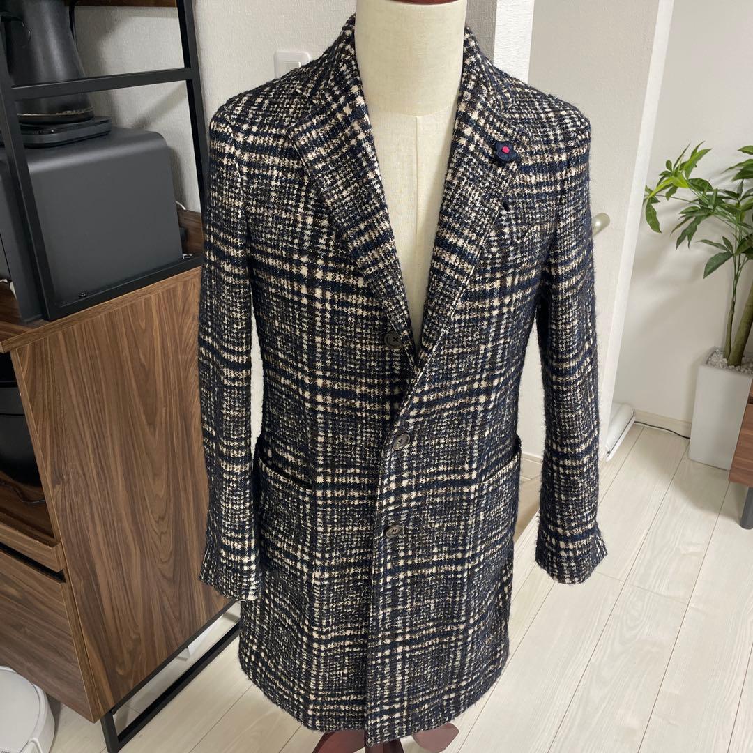 LARDINI チェスターコート チェック柄 46