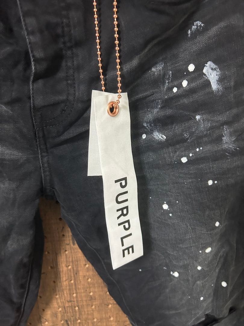 PURPLE BRAND p001 ブラック ホワイト スリムフィット