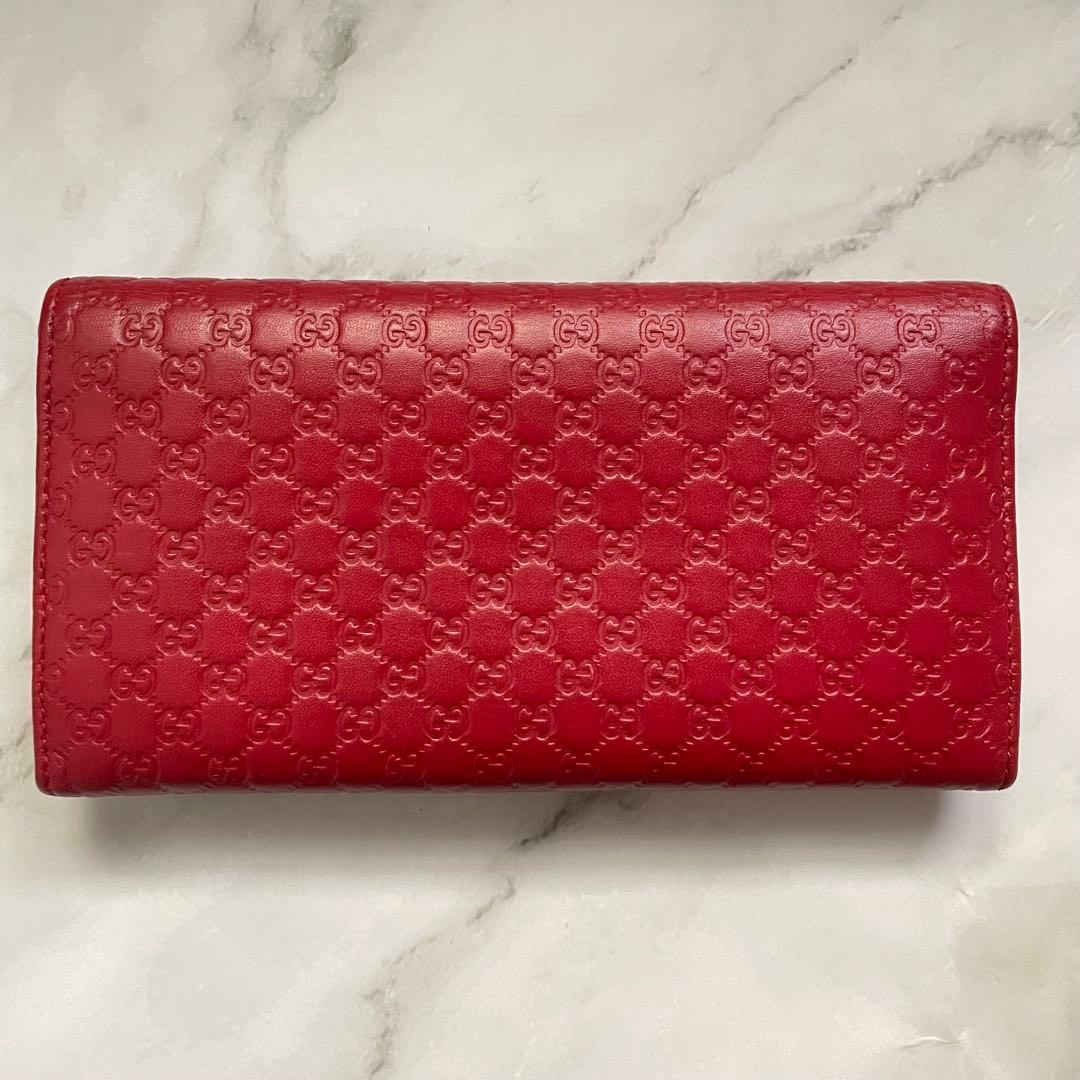 グッチ 長財布 オーガナイザー マイクロシマ GG レザー　美品　0108-①