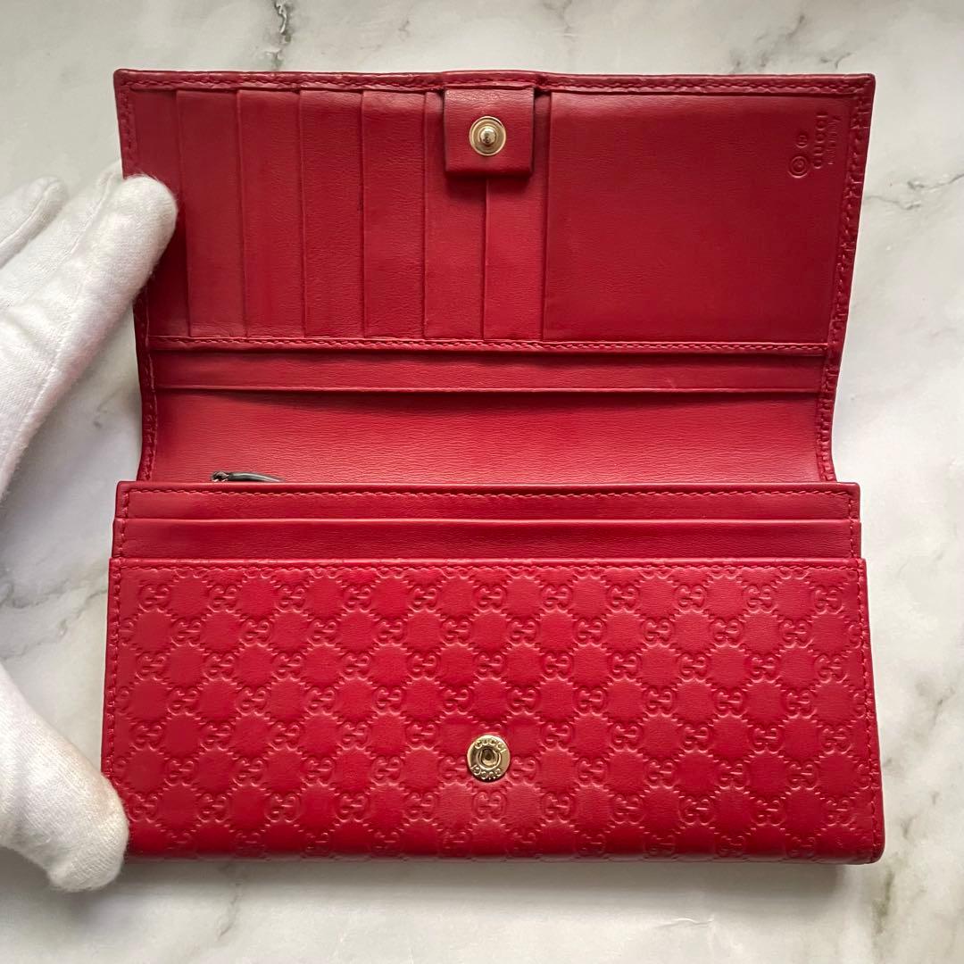 グッチ 長財布 オーガナイザー マイクロシマ GG レザー　美品　0108-①