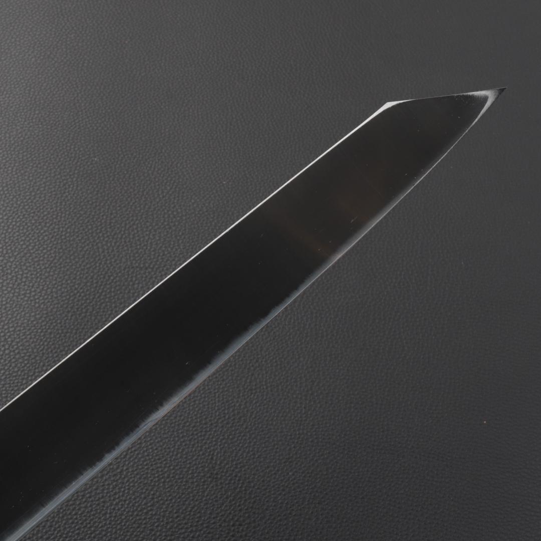 11160左利き用切付包丁 尺 刺身包丁 刃は究極の切れ味黒檀水牛白三本巻八角柄