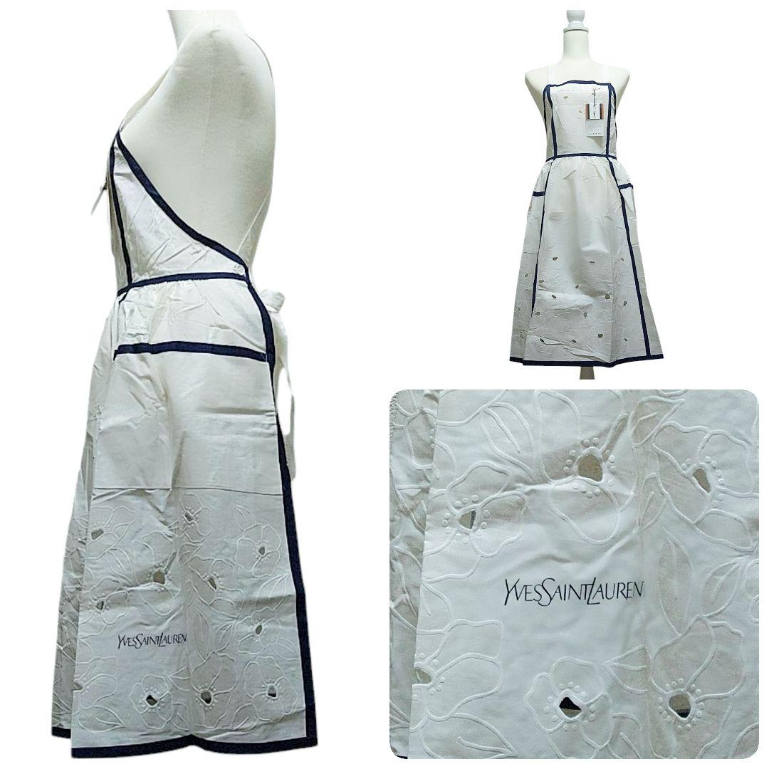未使用品・タグ付✨️YVES SAINT LAURENT 花柄刺繍エプロン綿 - メルカリ