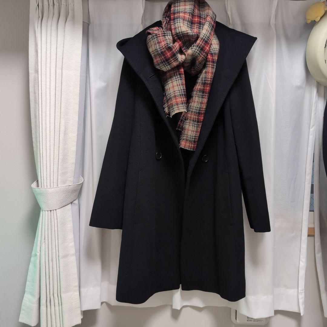 超美品　23区　カシミヤ混フード付きコート44