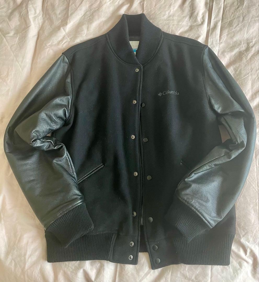 美品Columbia（コロンビア）スタジャン袖本革 - メルカリ