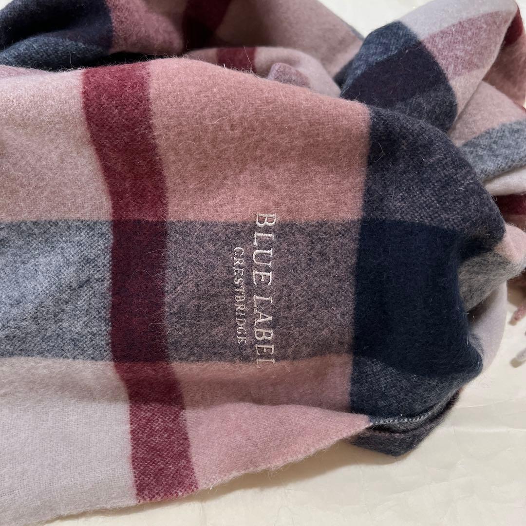 mimi46ブルーレーベル　クレストブリッジ　カシミヤ　大判　ストール