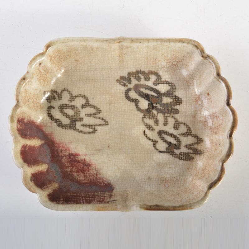 瀬戸焼　古瀬戸　鉄絵　花文　小皿　銘々皿　十一客　C　6607A