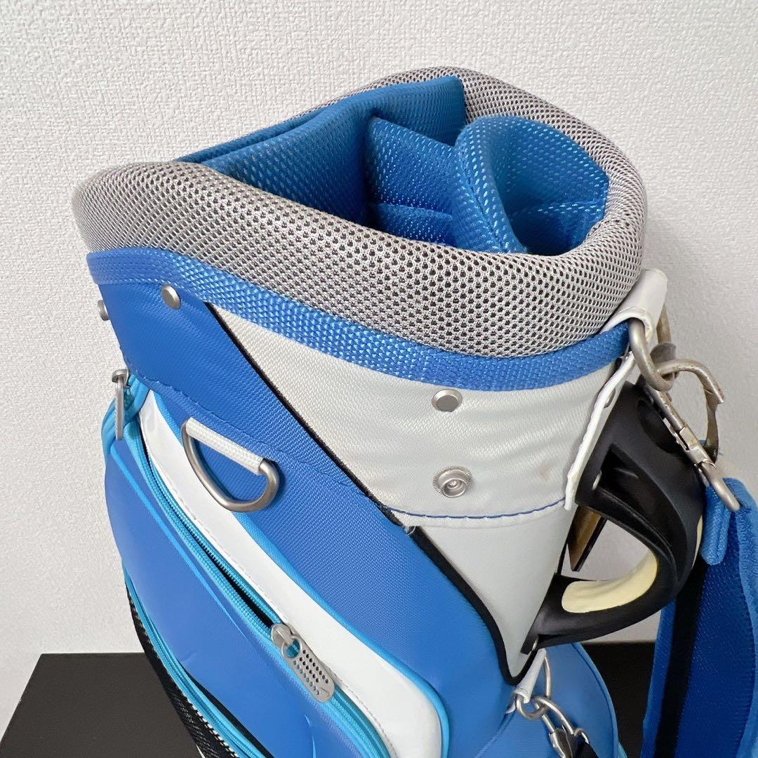 希少 NIKE ナイキ キャディバッグ 6分割 ブルー ホワイトゴルフバッグ軽量