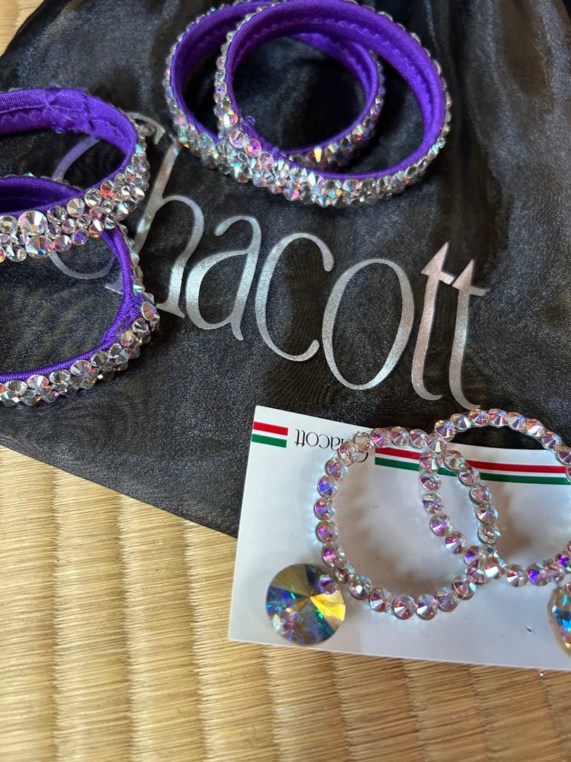 豪華オーダーメイド 社交ドレス 紫色ビジュー付き Mサイズ