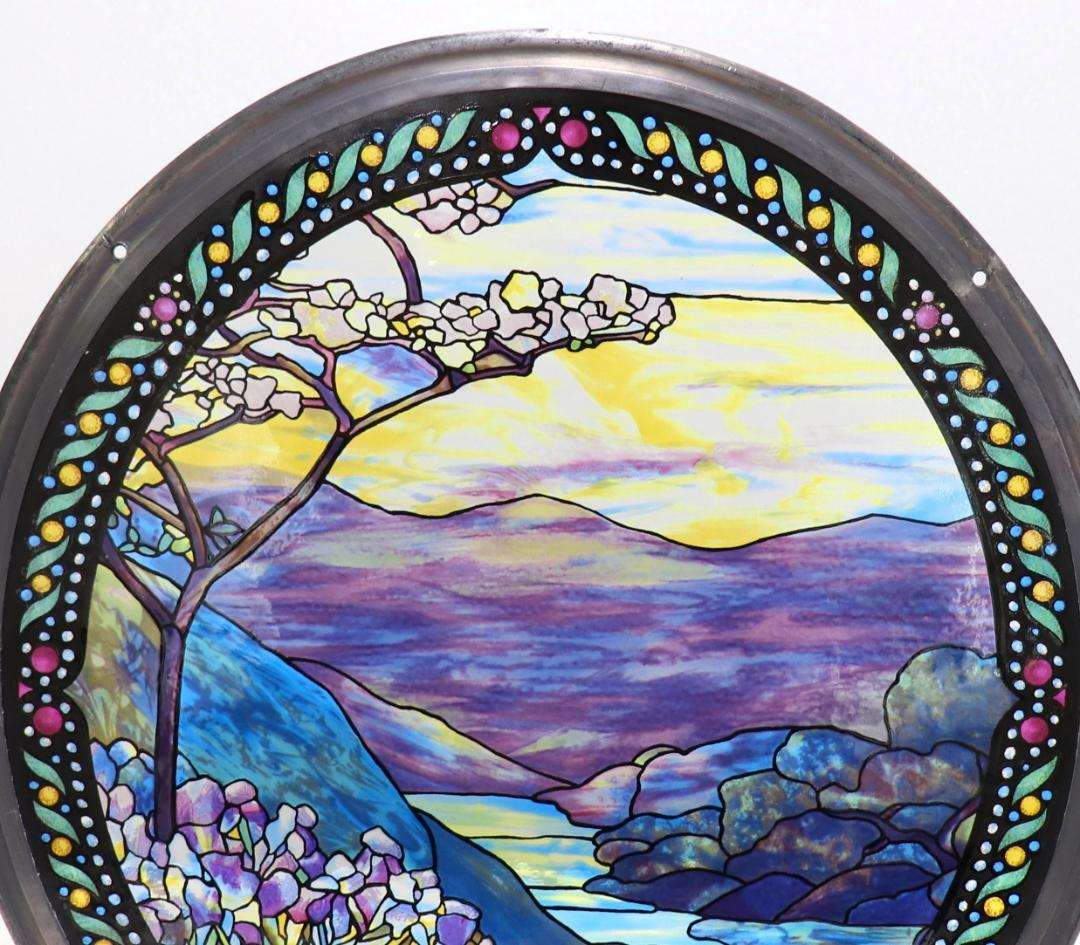 ルイス・C・ティファニー ヴィンテージ ステンドグラス 大型ランドスケープ 風景
