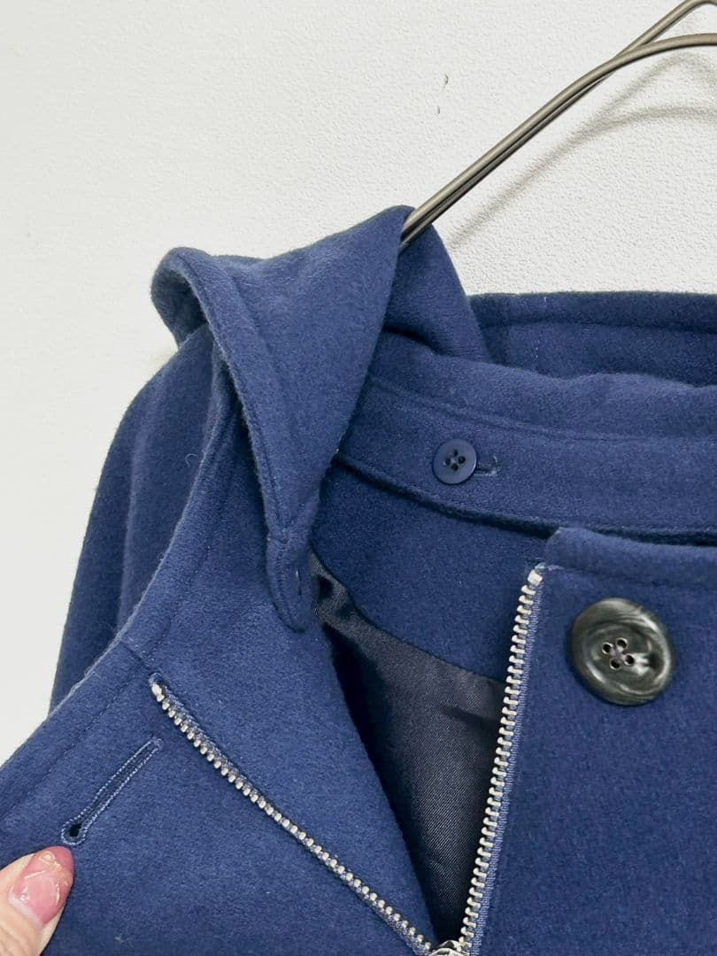 SHIPS ウールナイロンフーデッドコート　2way ブルー　新品　29920円