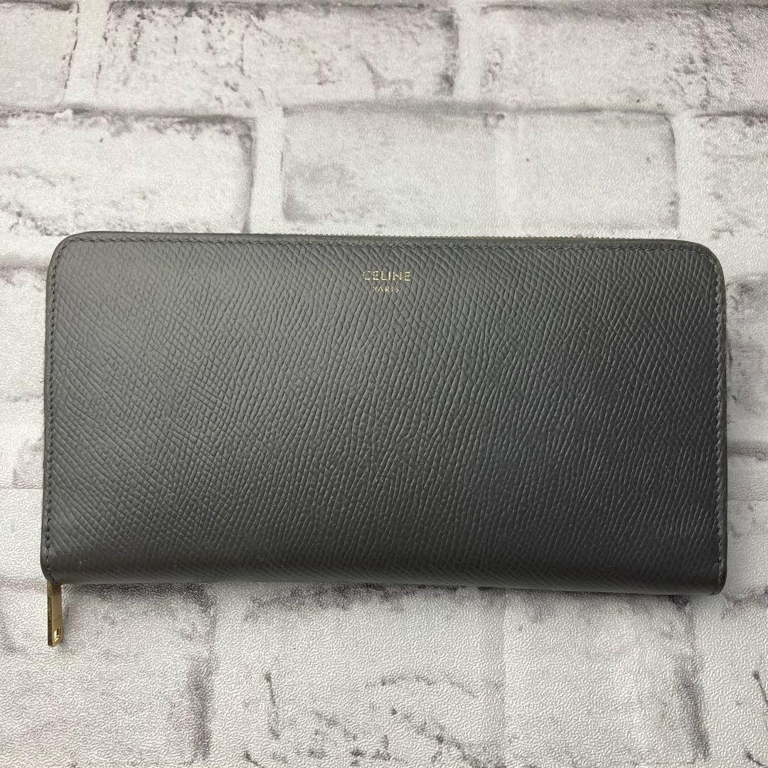 CELINE セリーヌ☆長財布 グレー ラウンドジップ 10B553BEL