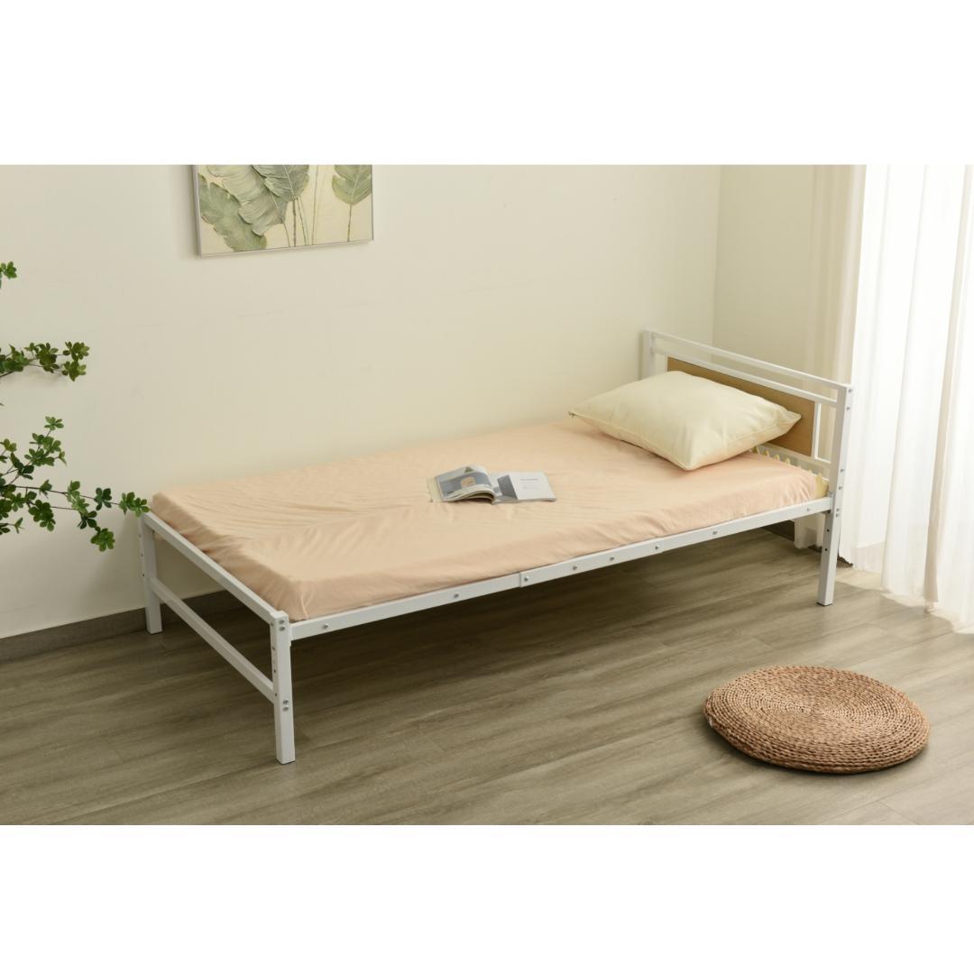パイプベッド シングル ベッド 宮 三段階高さ調整可 スチール 耐震 ベッド