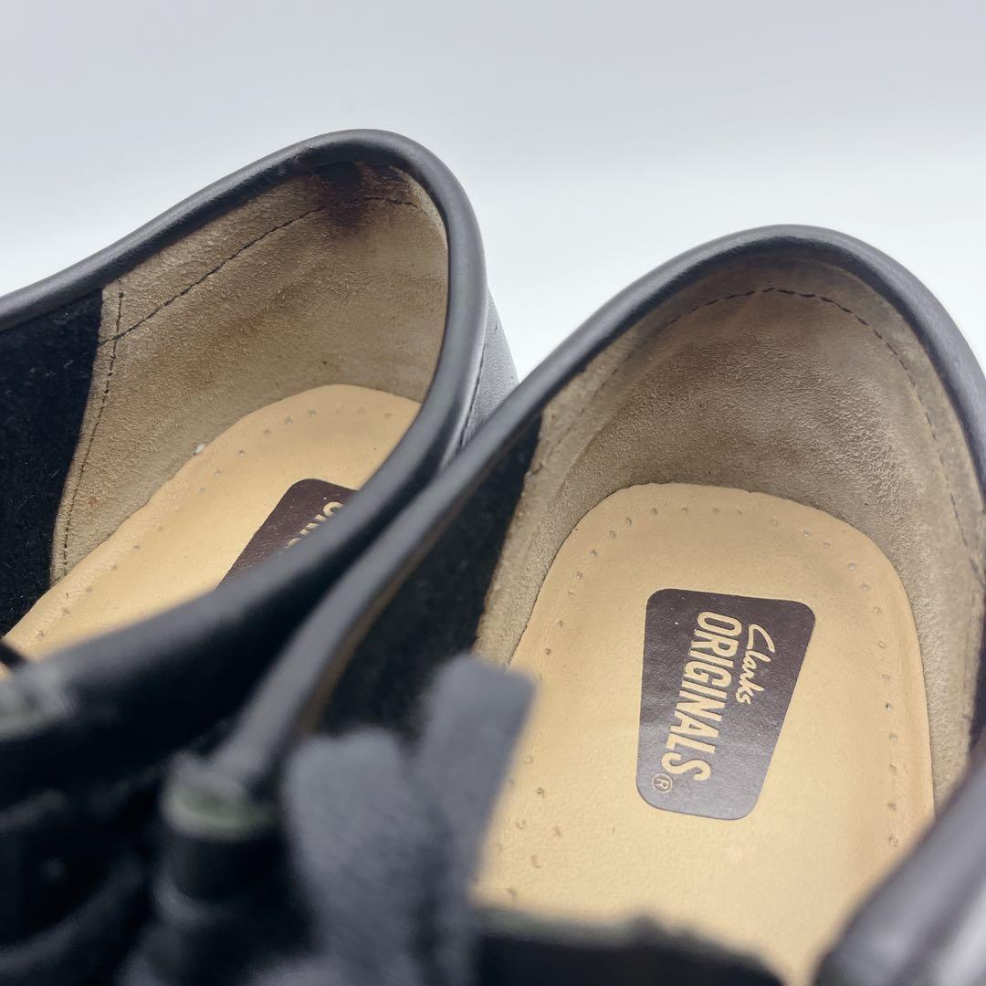 訳アリ美品 クラークスオリジナルズ ワラビー レザー 黒 25.5cm