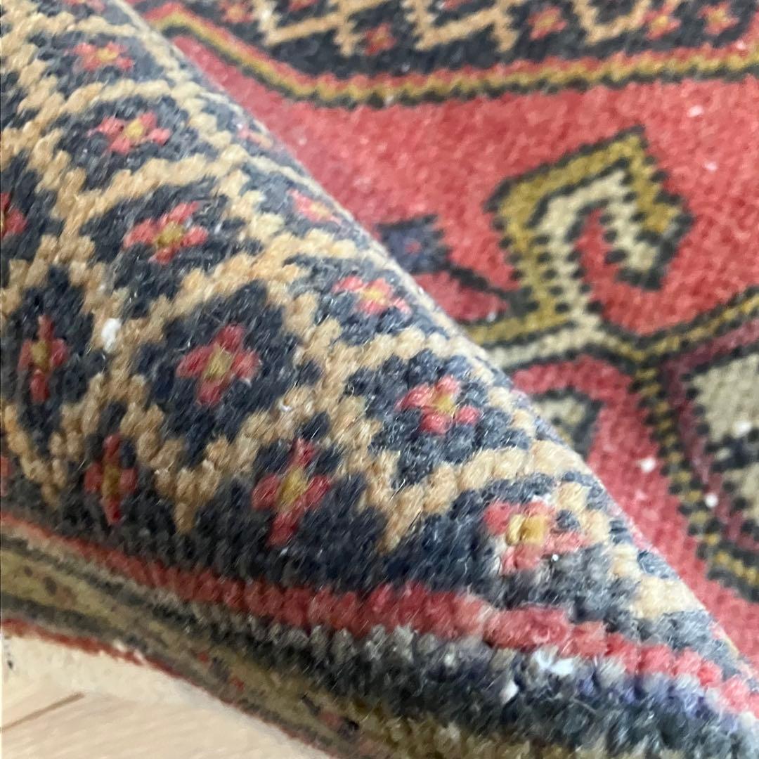 上品✳︎55×99✳︎くすみピンク　穏やかグレー　メダリオン　トルコヴィンテージラグ