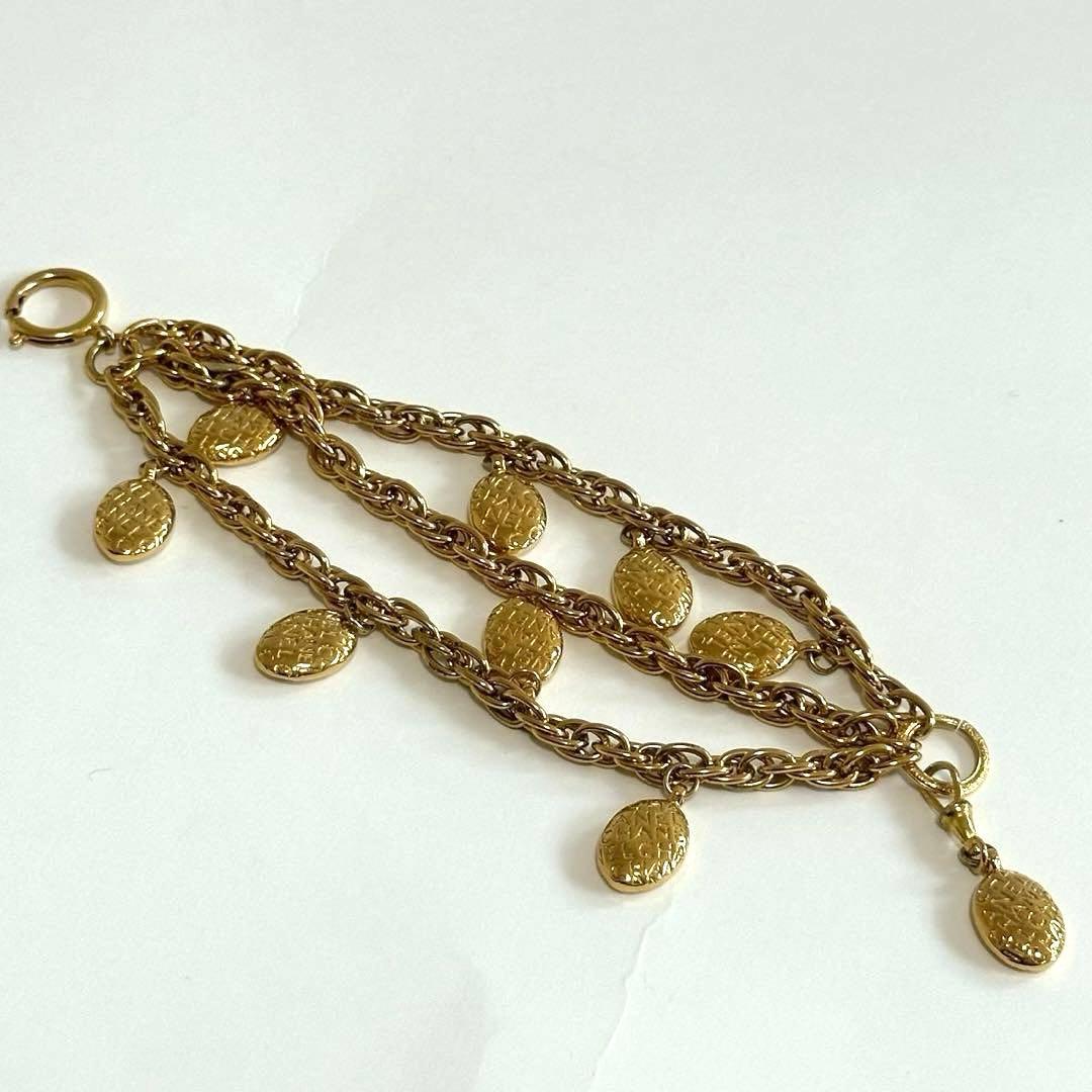 CHANEL 美品✨シャネル ３連チェーン ブレスレット　ゴールド