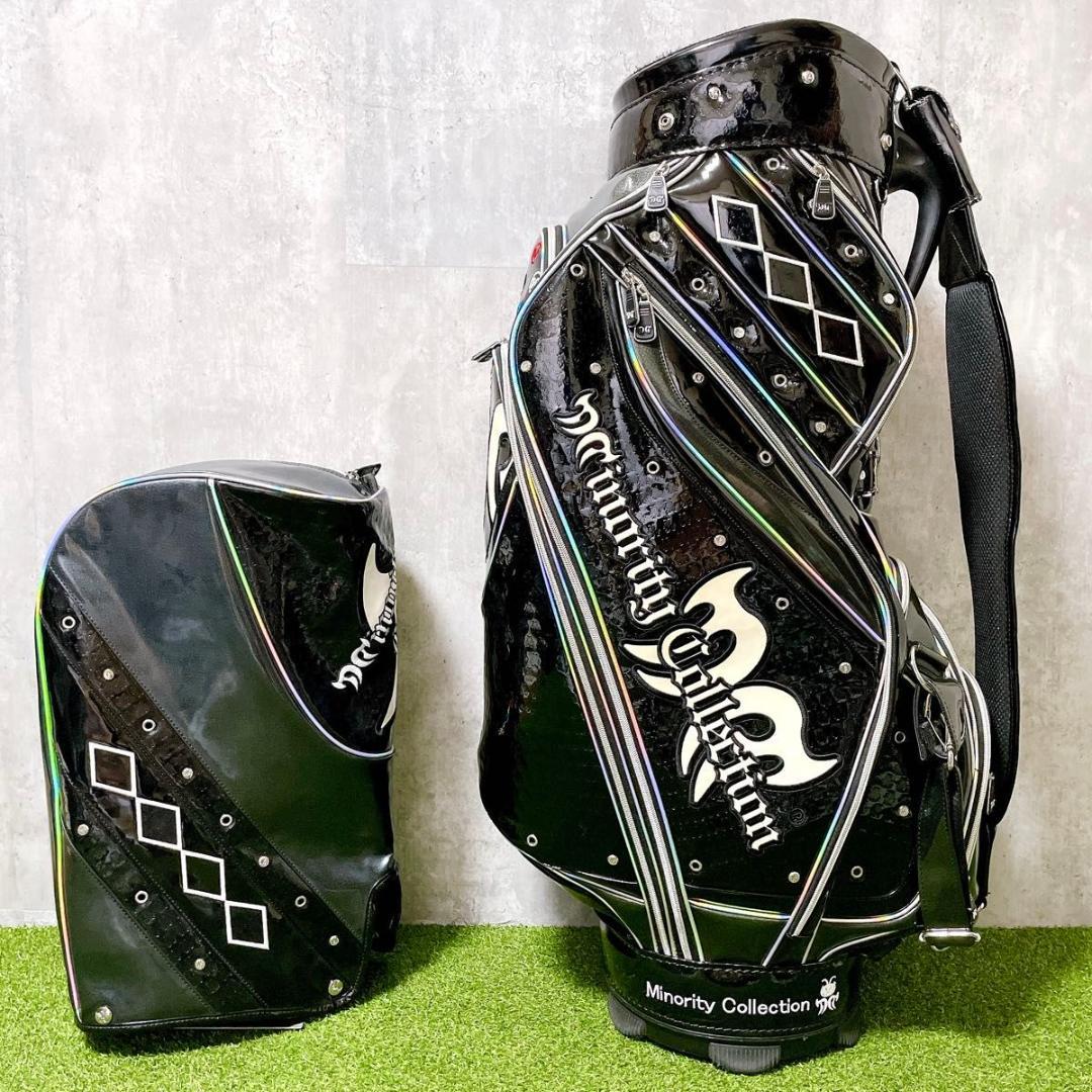 マイノリティコレクション キャディバッグ オールエナメル 3点式 ロゴ刺繡入り