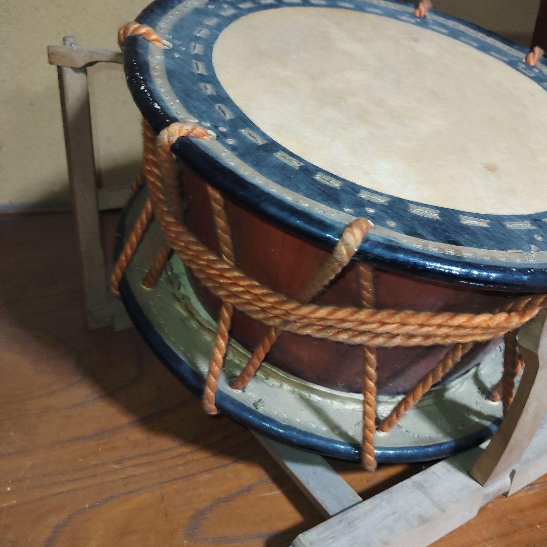 中型 和太鼓 黒と赤 スタンド付き