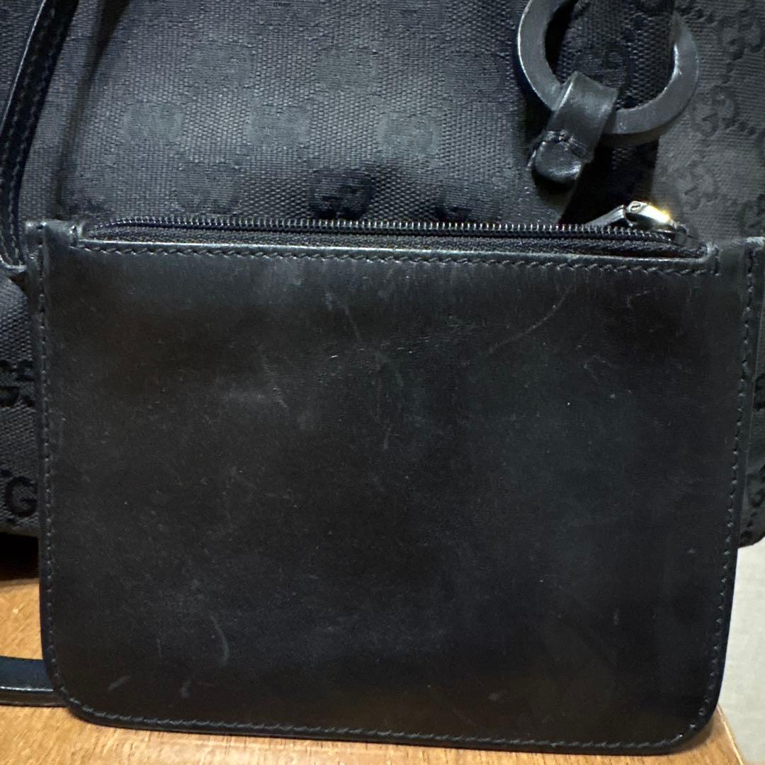 GUCCI ブラックキャンバス ハンドバッグ