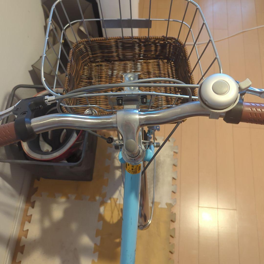 a.n.design works キッズ自転車 水色 前カゴ付き