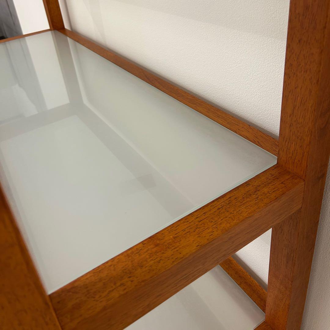 展示品☆木製ディスプレイラック オープンラック ガラス棚 北欧風 陳列棚棚 什器